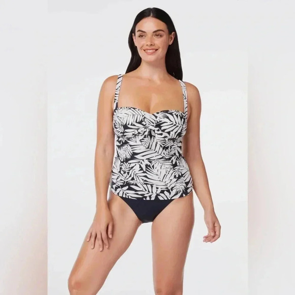 leu Rod Beattie Urban Oasis Tie Front Tankini Swim Top and Bottom - Picture 2 of 14